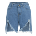 Jeansshorts mit hoher Taille